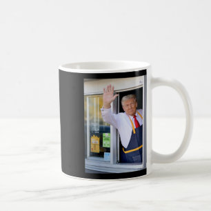 Hallo, holen Sie Ihren Burger, Donald Trump kocht Kaffeetasse
