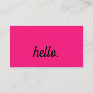 Hallo Hot Pink Fuchsia Farbige Typografie Visitenkarte