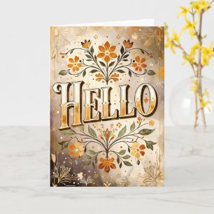Hallo, hübsches Blumendesign, Karte