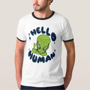 Hallo humane lustige Alien T-Shirt