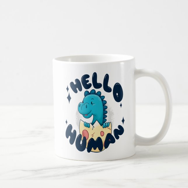 Hallo humorige Dinosaurier Kaffeetasse (Rechts)