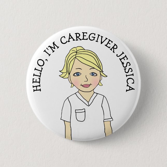 Hallo, ich bin Caregiver Add Name Button (Vorderseite)