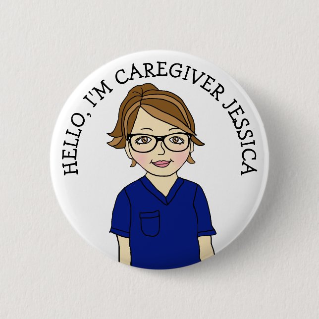 Hallo, ich bin Caregiver Add Name Button (Vorderseite)