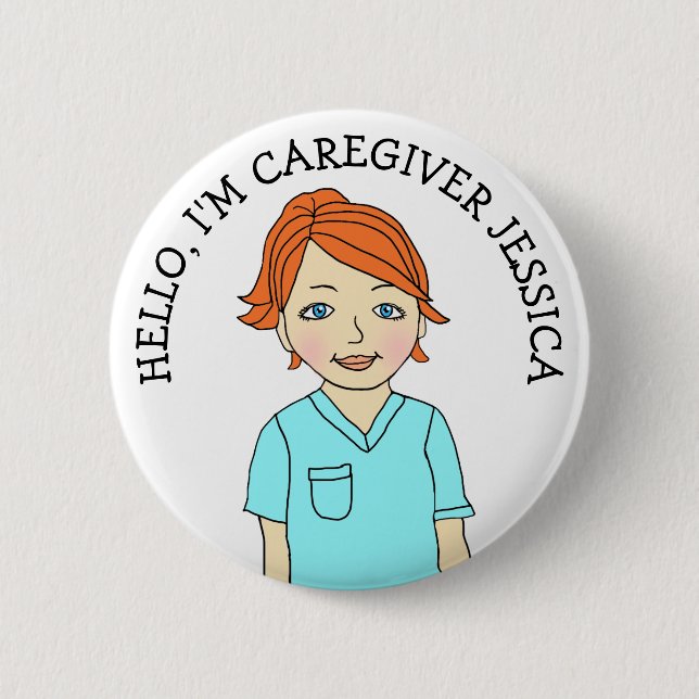 Hallo, ich bin Caregiver Add Name Button (Vorderseite)