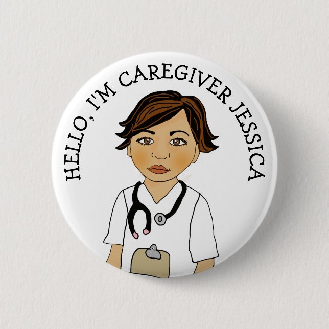 Hallo, ich bin Caregiver Add Name Button (Vorderseite)