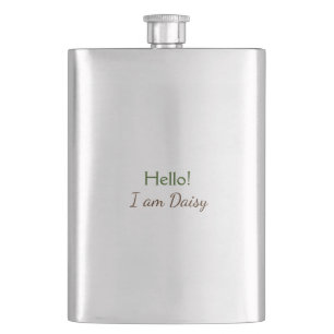 Hallo, ich bin Daisy, Namenstext einfach minimal y Flachmann