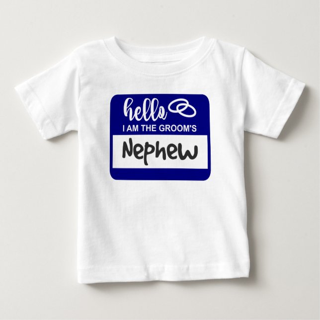 Hallo, ich bin das Nephew-Hochzeitsnacht-Abzeichen Baby T-shirt (Vorderseite)