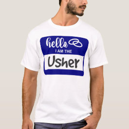 Hallo Ich bin das Usher Wedname Abzeichen T-Shirt