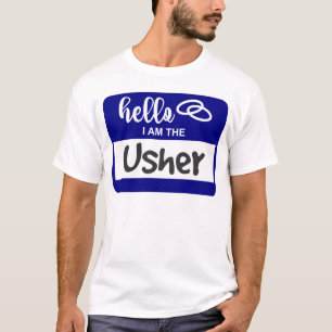 Hallo Ich bin das Usher Wedname Abzeichen T-Shirt
