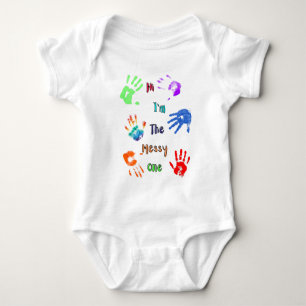 Hallo, ich bin der Messy - Paint Handprints Baby Strampler