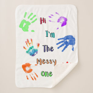 Hallo, ich bin der Messy - Paint Handprints Sherpadecke