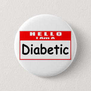 Hallo, ich bin Diabetiker ... Nametag Button