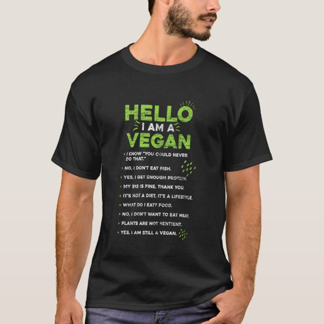 Hallo Ich Bin Ein Veganer T-Shirt (Vorderseite)