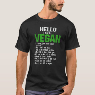 Hallo, ich bin ein Veganes Vegetarier Veggie Tiere T-Shirt