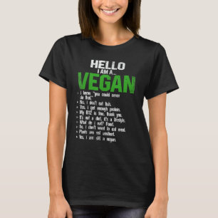 Hallo, ich bin ein Veganes Vegetarier Veggie Tiere T-Shirt