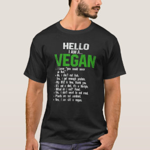 Hallo, ich bin ein Veganes Vegetarier Veggie Tiere T-Shirt