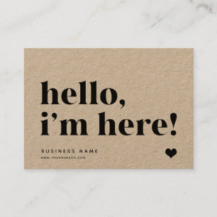 Hallo, ich bin hier   Branding Vielen Dank Beisetz Visitenkarte