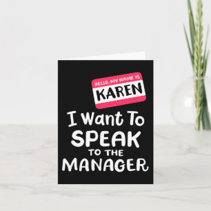 Hallo, ich bin Karen, ich möchte mit dem Manager s Karte