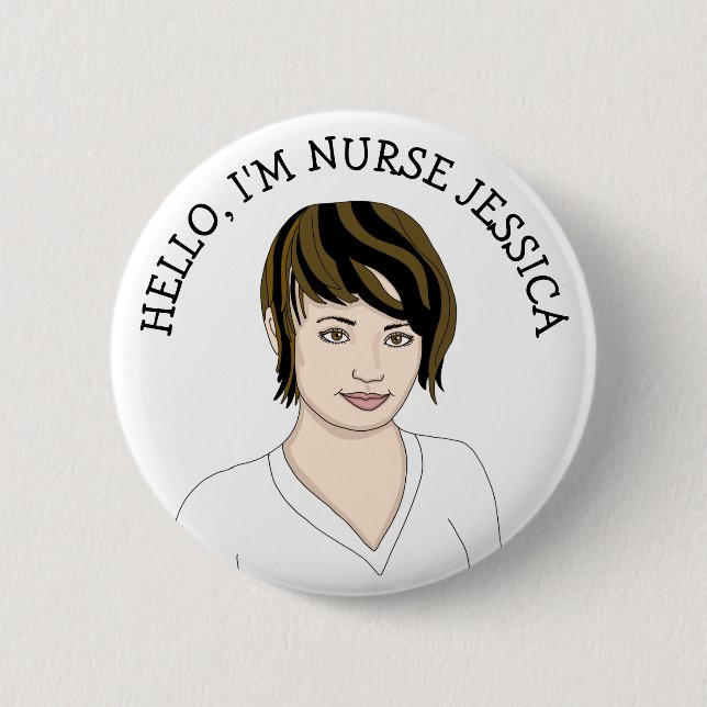 Hallo, ich bin Krankenschwester Name hinzufügen Button (Vorderseite)