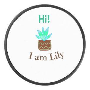 Hallo Ich bin Lily cactus succulent hinzufügen Nam Eishockey Puck