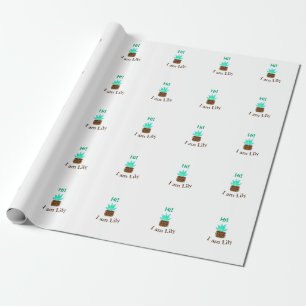 Hallo Ich bin Lily cactus succulent hinzufügen Nam Geschenkpapier
