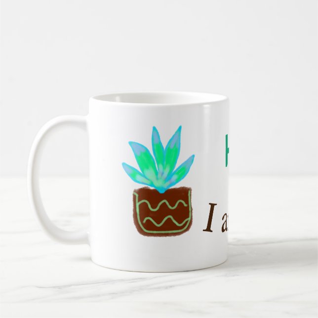 Hallo Ich bin Lily cactus succulent hinzufügen Nam Kaffeetasse (Links)
