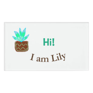 Hallo Ich bin Lily cactus succulent hinzufügen Nam Namenschild