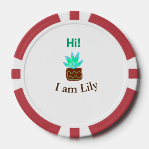 Hallo Ich bin Lily cactus succulent hinzufügen Nam Pokerchips