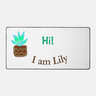 Hallo Ich bin Lily cactus succulent hinzufügen Nam Schreibtischunterlage