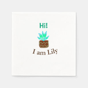 Hallo Ich bin Lily cactus succulent hinzufügen Nam Serviette