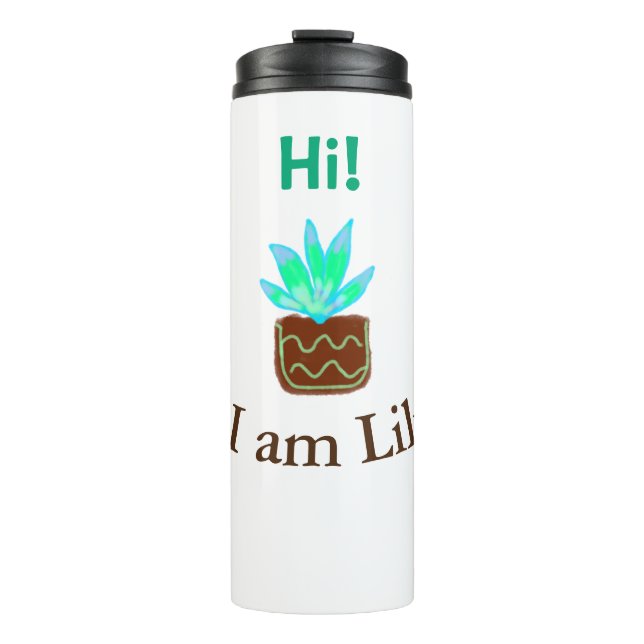 Hallo Ich bin Lily cactus succulent hinzufügen Nam Thermosbecher (Vorderseite)