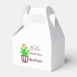 Hallo Ich bin neu hier Baby Dusche Kinder Blumenbl Geschenkschachtel