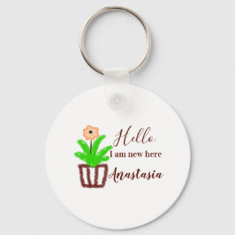 Hallo Ich bin neu hier Baby Dusche Kinder Blumenbl Schlüsselanhänger