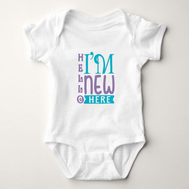 Hallo, ich bin neu hier baby strampler (Vorderseite)
