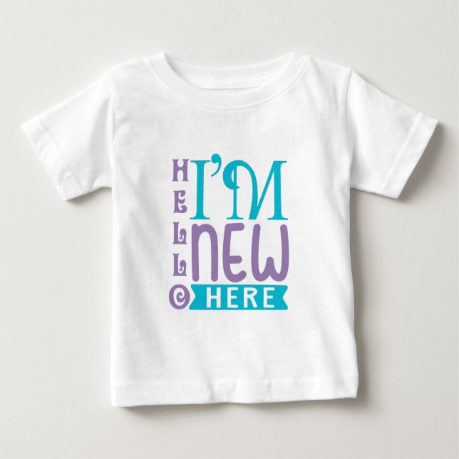 Hallo, ich bin neu hier baby t-shirt (Vorderseite)