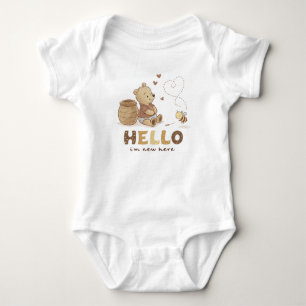 Hallo, ich bin neu hier Süßer klassischer Teddybär Baby Strampler