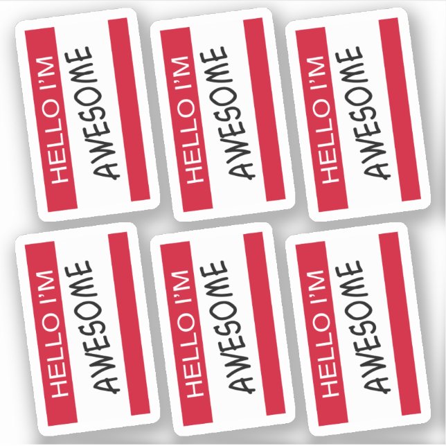 Hallo Ich bin Phantastisches Set von 6 Aufkleber (Vorderseite)