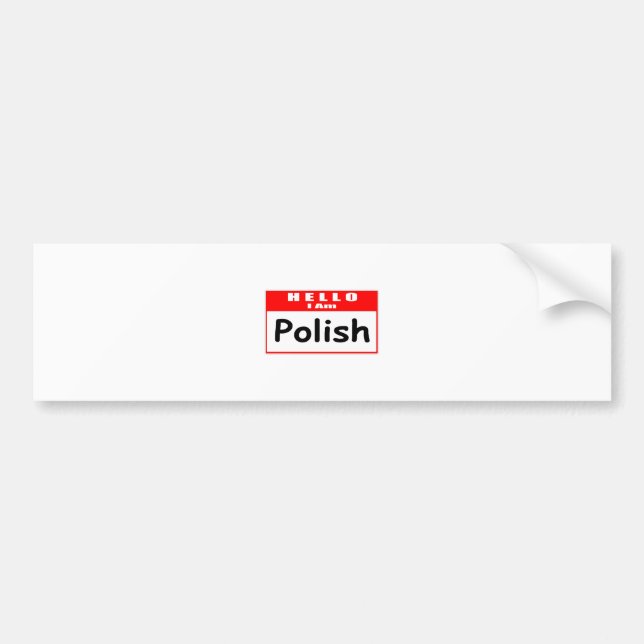 Hallo, ich bin Polnisch ... Nametag Autoaufkleber (Vorne)