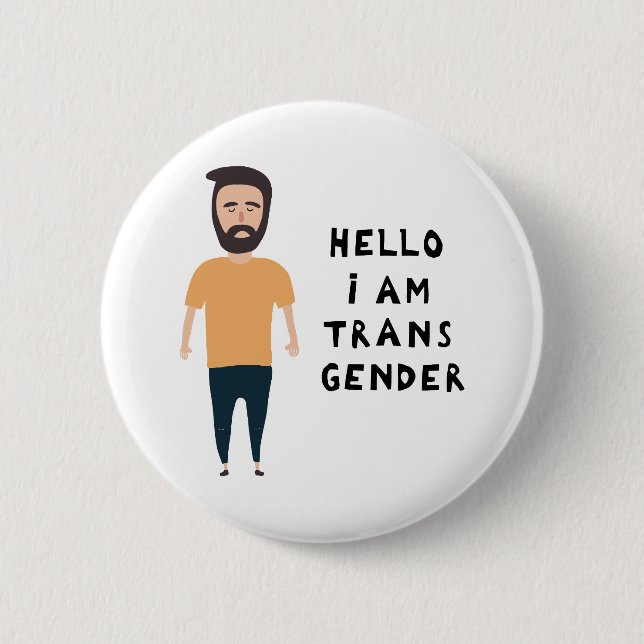Hallo Ich bin Transgender Button (Vorderseite)