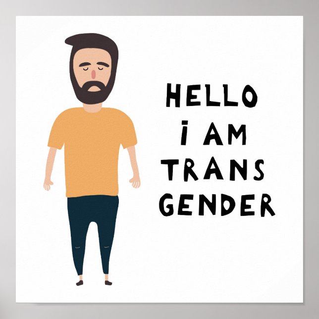 Hallo Ich bin Transgender Poster (Vorne)