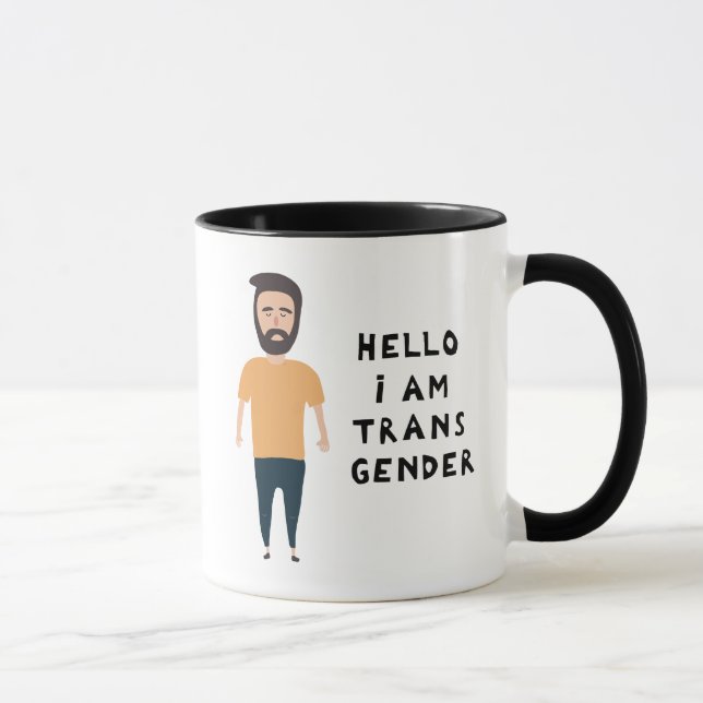 Hallo Ich bin Transgender Tasse (Rechts)