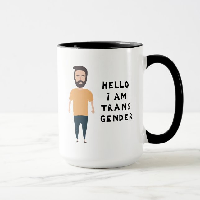 Hallo Ich bin Transgender Tasse (Rechts)