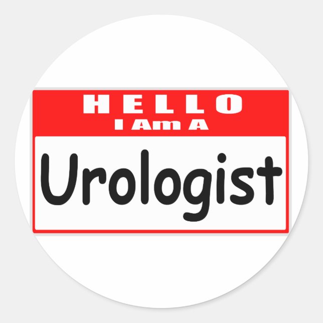 Hallo, ich bin Urologe ... Nametag Runder Aufkleber (Vorderseite)