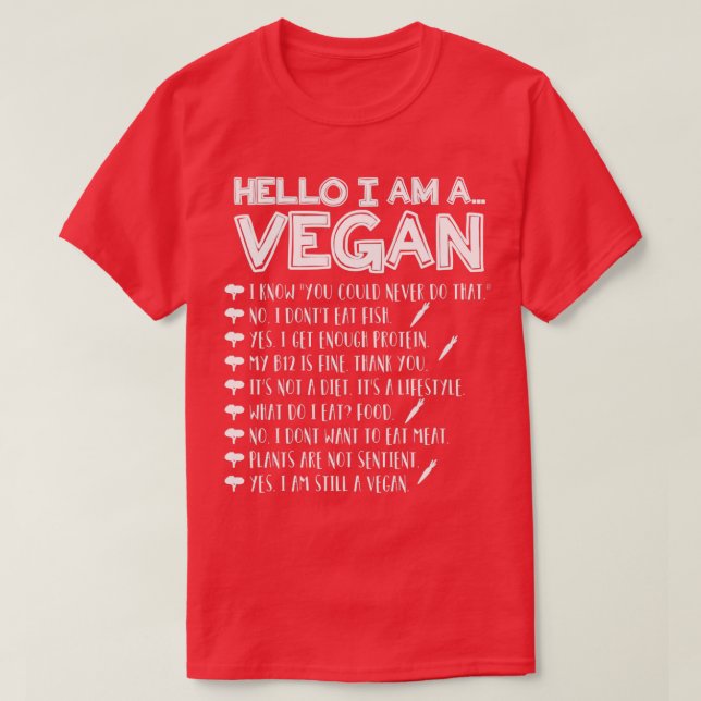 Hallo, ich bin vegan T-Shirt (Design vorne)