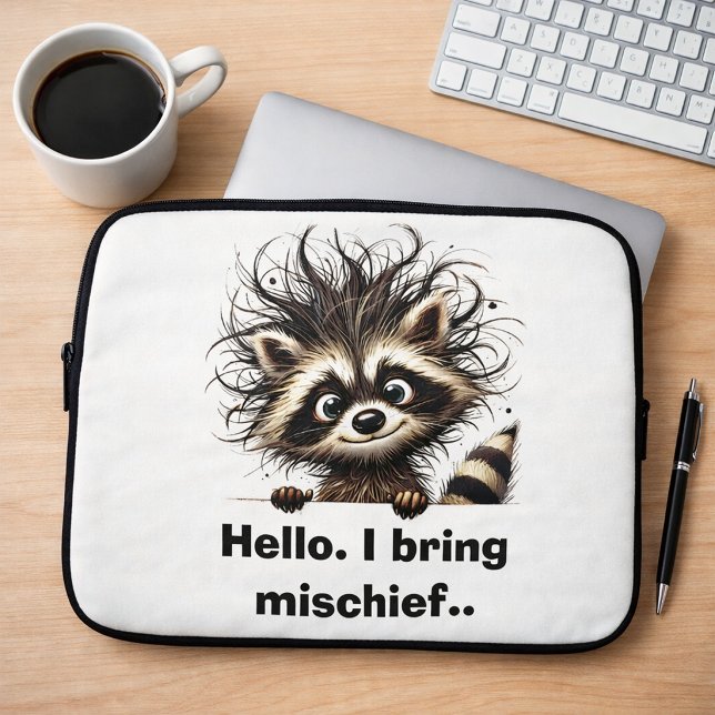 Hallo. Ich bringe Unheil Waschbär  Laptopschutzhülle (Von Creator hochgeladen)