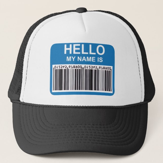 HALLO, ICH HEISSE (BARCODE) TRUCKERKAPPE (Vorderseite)
