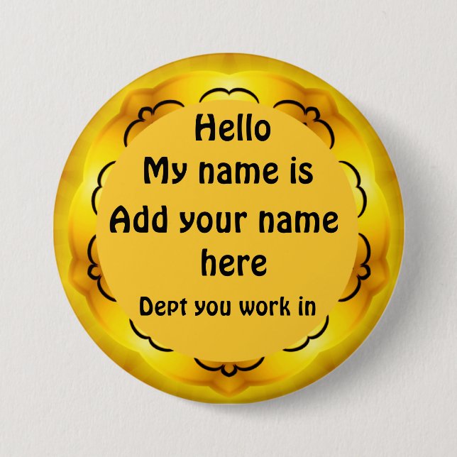 Hallo, ich heiße.._ button (Vorderseite)
