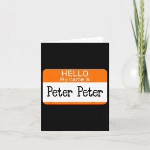 Hallo, ich heiße Peter Sticker Name Tag auf einem Karte