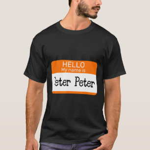 Hallo, ich heiße Peter Sticker Name Tag auf einem T-Shirt