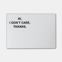 Hallo. Ich interessiere mich nicht. Danke Post-it Klebezettel